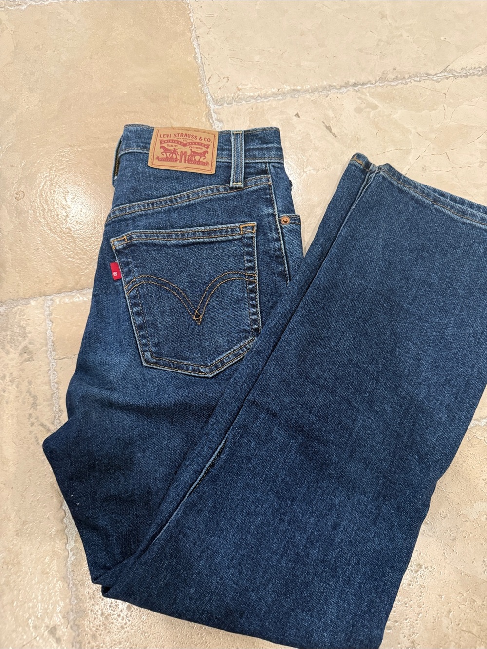 Levi's Ribcage straight 26 Deep Blue Straight Jeans